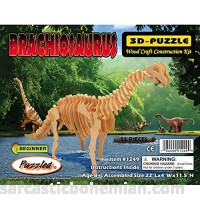 Puzzled Brachiosaurus 3D Woodcraft Construction Puzzle Kit Educational Brain Teaser Design Dinosaur Model 52 Piece Pre Cut Paintable Wooden Puzzles Building Set Prehistoric Animals Themed Toy & Games B000NKCPN2